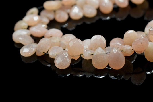 Peach Moonstone Pear Shape Briolettes,Brown Gemstone Faceted Pear Shape Beads Strand,Moonstone Faceted Teardrop,Peach Moonstone Jewelry,Gift
