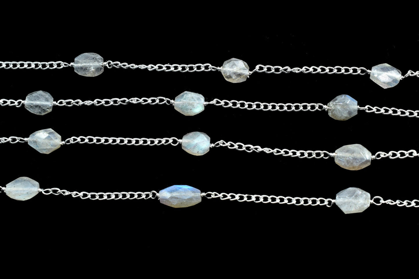 Labradorite Oval Shape Rosary Chain,Labradorite Beads Rosary,Jewelry Making Rosary,Labradorite Chain Rosary,Labradorite Briolettes Rosary,