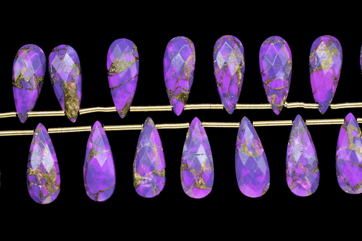 Purple Copper Turquoise Faceted Briolette,Gemstone Teardrop Bead,Purple Turquoise Teardrop,Jewelry Making Supplies,Copper Turquoise jewelry,