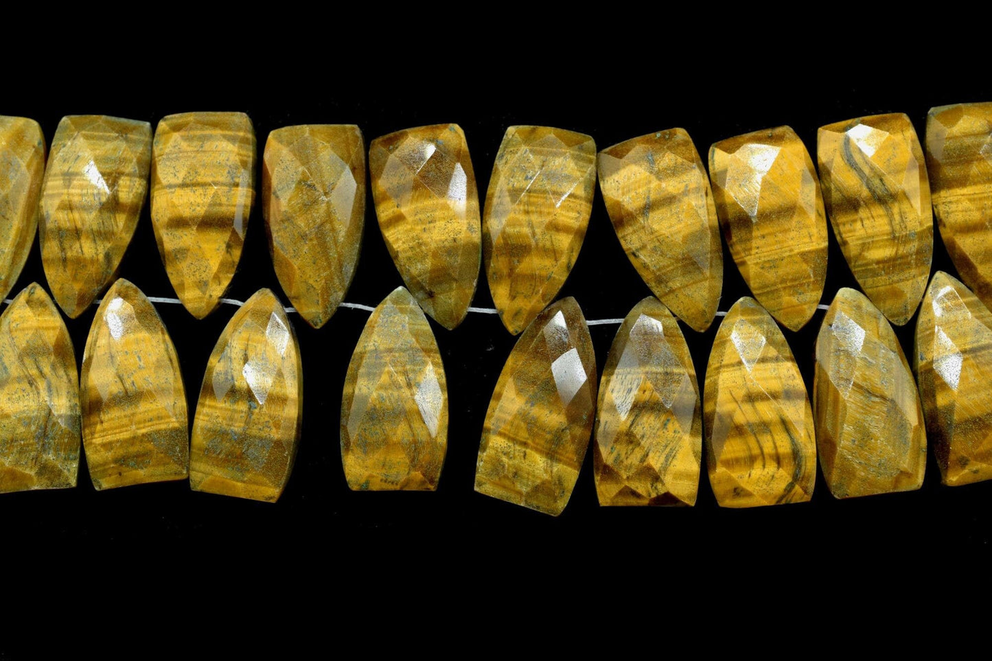 Tiger Eye 8x16mm Pyramid Shape Beads,Tiger Eye Faceted Briolette,8x16mm Triangle Faceted beads,Flashing Fire Briolette,Tiger Faceted beads