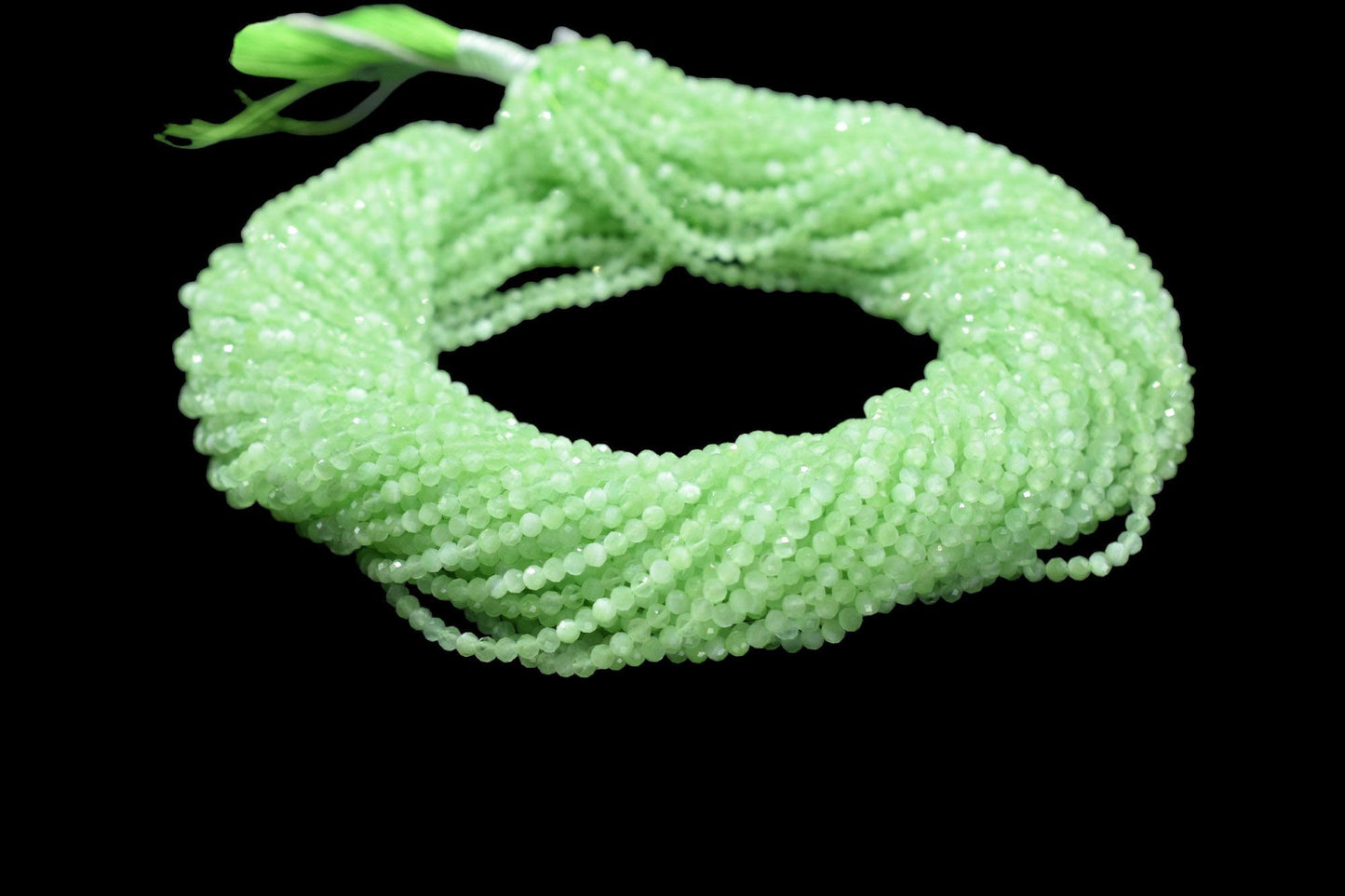 Prehnite AAA Faceted beads/Green Gemstone beads/Rondelle Beads/Jewerly Making Beads/Micro Cut Beads/Loose Gemstone Beads/Wholesale Beads