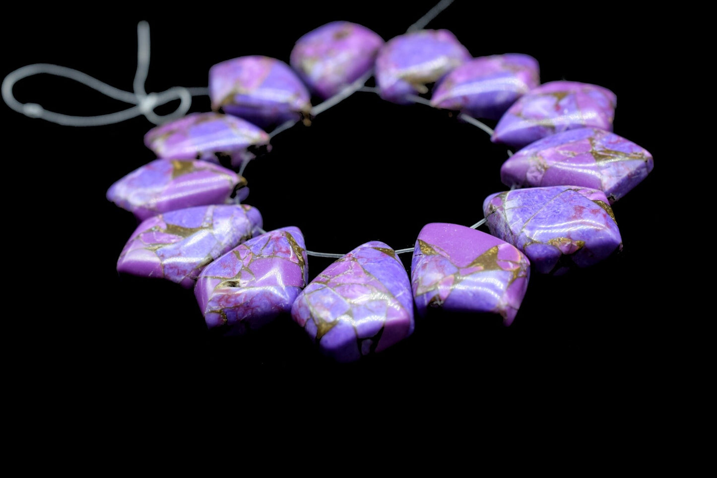 12x16mm Smooth Kite Shape Beads,Jewelry Making Gemstone,Turquoise Briolettes Bead,Purple Copper Turquoise Smooth Beads,Kite Shape Briolettes