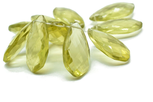 Yellow chalcedony Pear 10x20mm Briolettes,Yellow chalcedony briolettes,Yellow chalcedony Faceted Briolette,chalcedony Briolette 9 Pc pack,