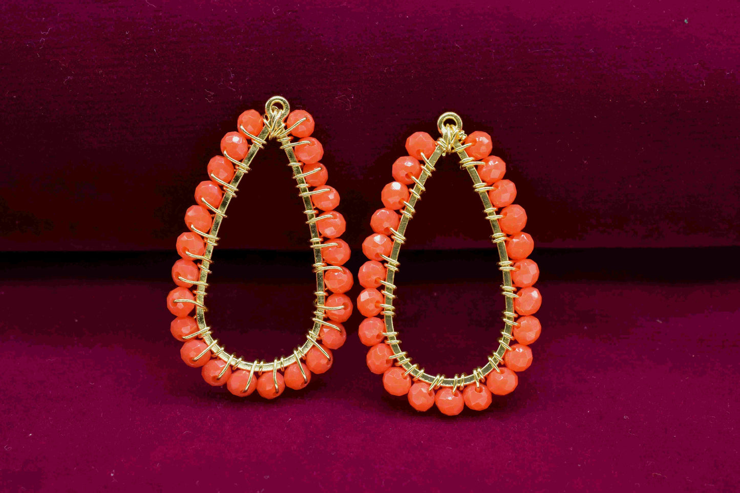 Carnelian Wire Wrapped Dangle Connector, Gemstone Component, Handmade Beaded Earring,Finding Necklace,Carnelian Jewelry,Pendant Jewelry,Gift