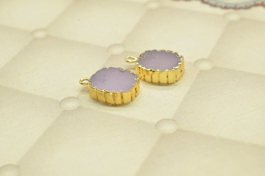 Rose Chalcedony Pendant Charm,Pendant necklace Connector,Rose Quartz Pendant Jewelry,Pendant necklace Connector,Rose Quartz Pendant Jewelry