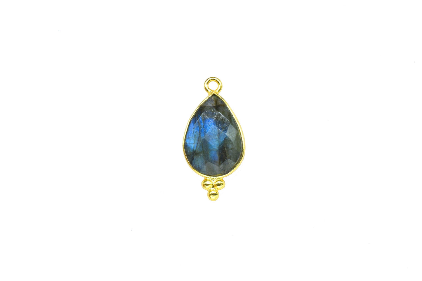 Labradorite Gemstone 10x14mm Gold Plated Bezels,Labradorite connector Jewelry Making Charms Crafts,Labradorite Pear Shape Pendant Charms