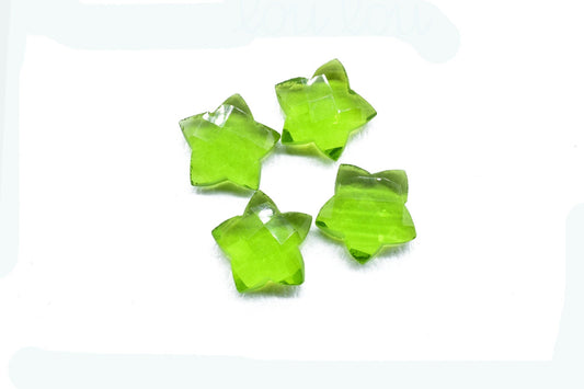 Peridot 14mm carved star shape Briolettes,star shape Faceted Briolette,Gemstone,Hand Carved Briolette,Carving Gemstone,Carved stones