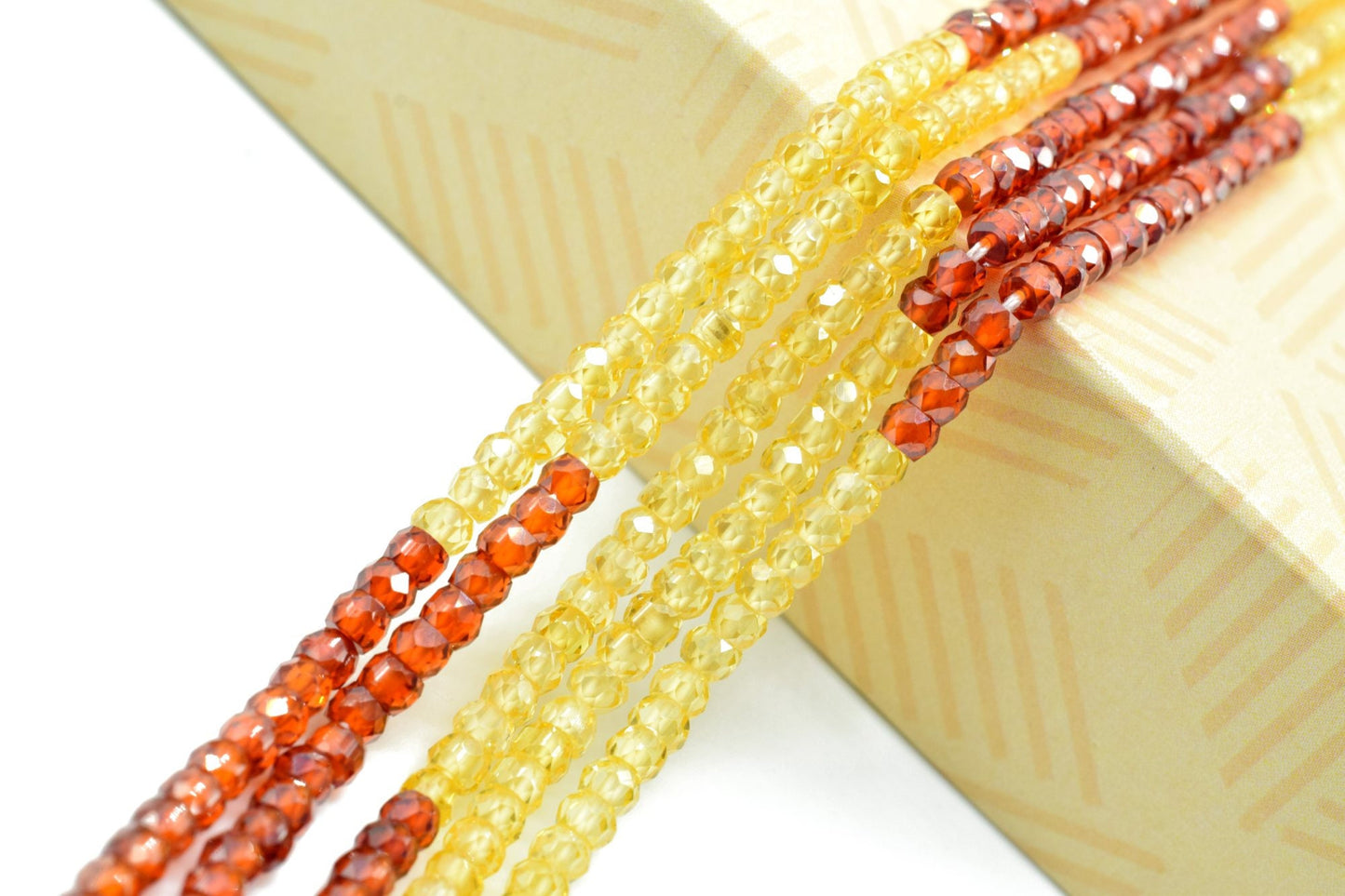 5 String Of Multi stone Necklace,Natural Cubic Zirconia Beads Necklace,Cubic Zirconia Muliti Color Beads Necklace,Cubic Zirconia Necklace,