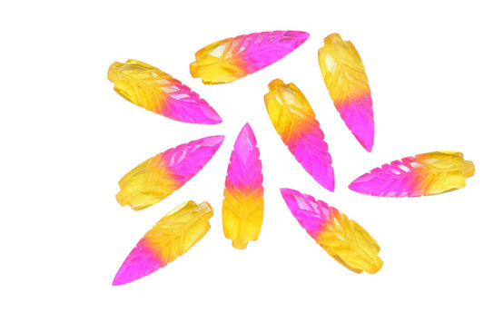 Ametrine 10x30mm Faceted carved Briolettes,,Gemstone Briolettes,Ametrine Leaf Carved Briolettes,Hand Carved Beads,Ametrine Carving Beads,