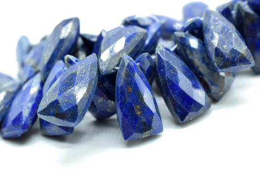Natural Lapis Lazuli Fancy Faceted Pyramid Shape Beads,8x16mm faceted Tringle Beads,Fancy Trillion beads,blue Gemstone briolettes,Lapis bead