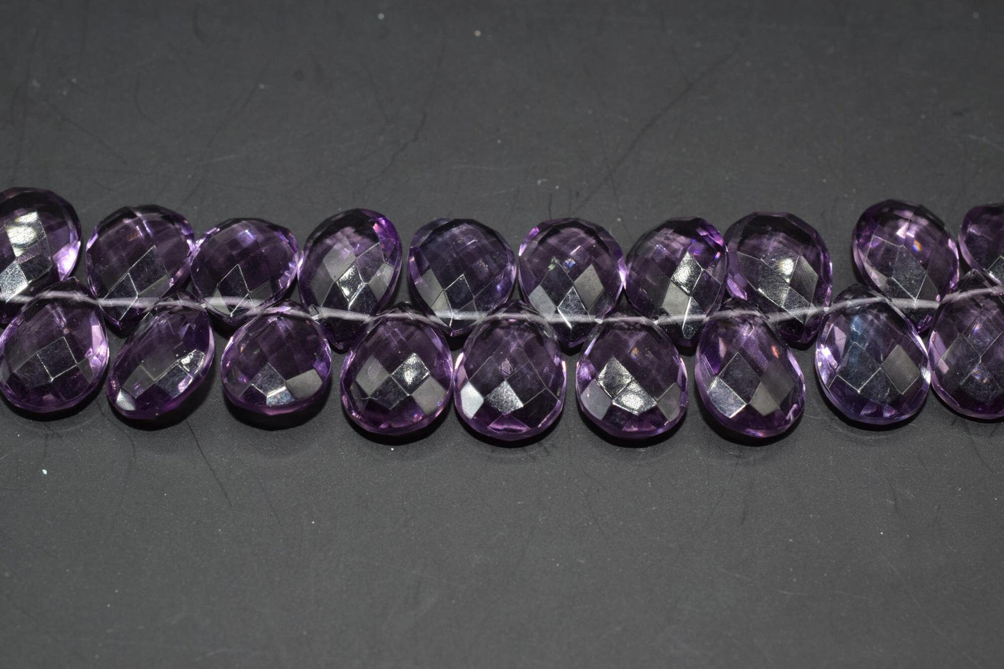 Amethyst Quartz 8x12mm Teardrop Faceted Briolettes,Amethyst Quartz Faceted Pear Shape Beads,Amethyst Briolettes,Gemstone Briolettes,50PC