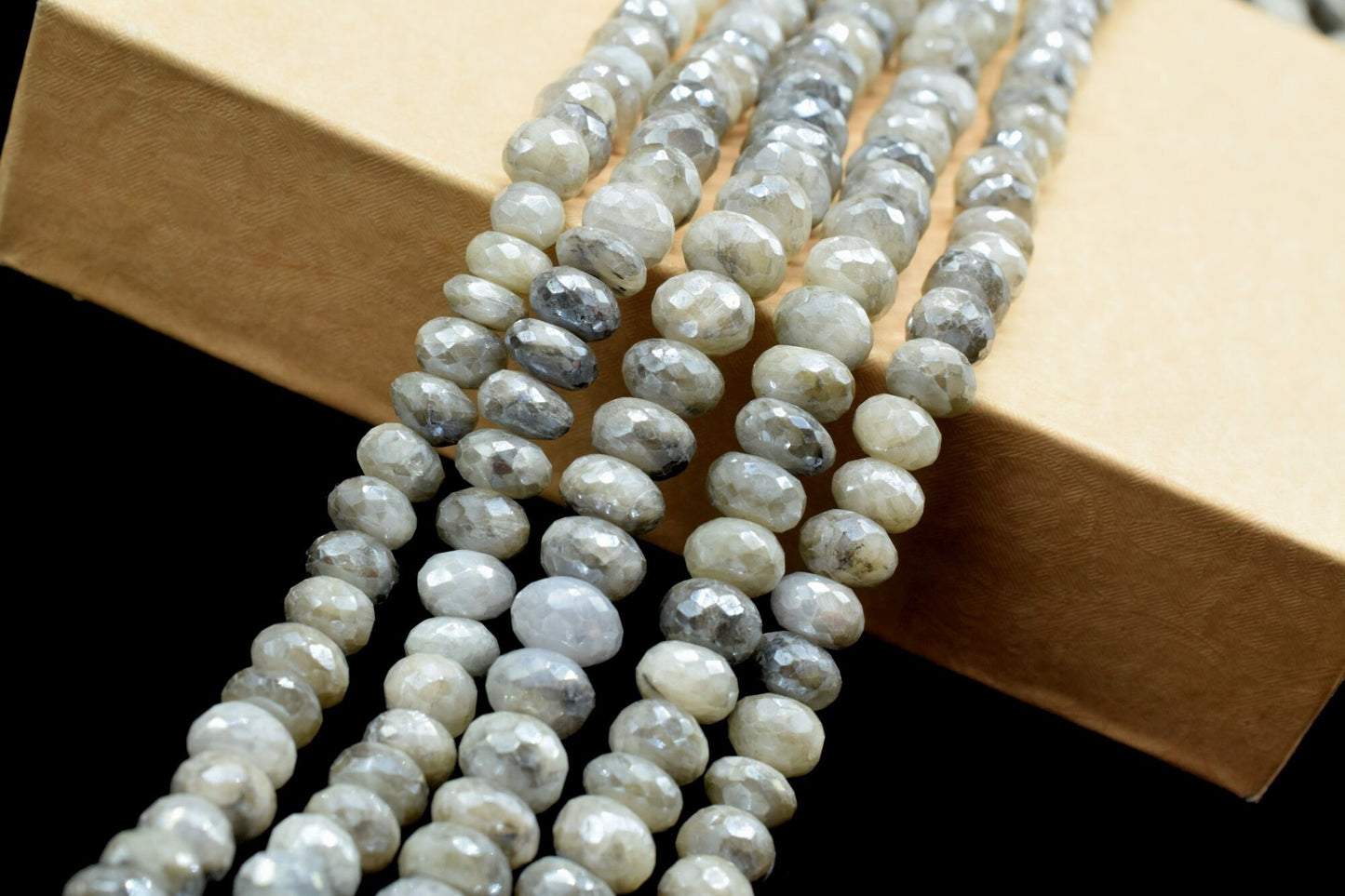 Gray Silverite Gemstone Roundlle Beads 7x7.5 mm Gray Silverite faceted rondelle full 6 inch strand beads,Silverite Gemstone Jewellery Making