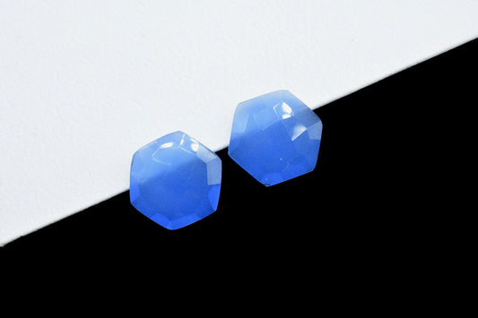 Blue Chalcedony Faceted Hexagon Briolette Beads,15mm Hexagon Beads,Blue Chalcedony Briolettes,Hexagon Faceted Beads,fancy Briolettes, Gift