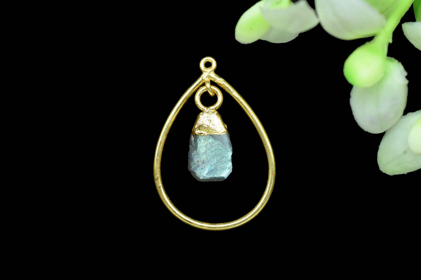 Mountain Rough Stone Pendant,Finding Teardrop,Electroplated Pendant Jewelry,Handmade Dangle Earrings,Station Link Supply,Gemstone Components