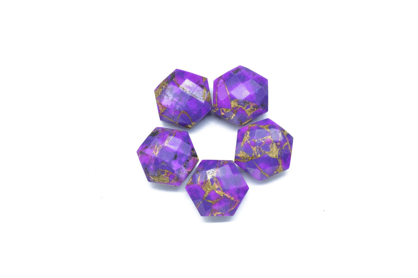 Natural Purple Copper Turquoise Gemstone Hexagon Shape Briolettes Faceted Gemstone,Copper Turquoise 10mm Hexagon Stone, Calibrated Gemstone