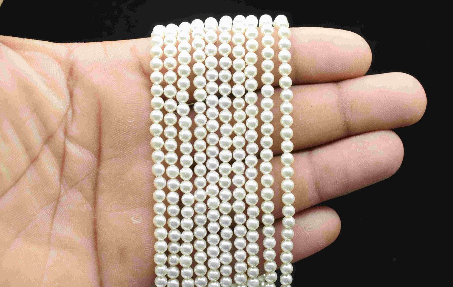 4mm  Pearl Beads Strand,WHOLESALE 4 mm Pearl Beads,AAA Quality pearl Beads,Lustrous quality pearls,15'' Pearl Strand