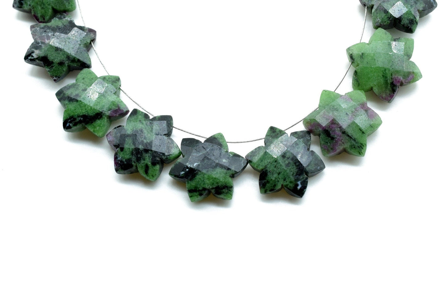 Natural Ruby Zoisite Star shape carved Briolettes,,Gemstone Briolettes,Ruby Zoisite Carved Briolettes,Ruby Zoisite Carved  Briolette