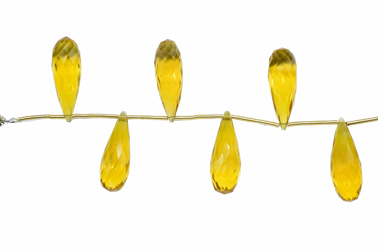 Citrine Teardrop Faceted Briolettes,Citrine Teardrop Jewelry, Gemstone 10x30mm Teardrop Beads, Citrine Quartz Drops, Jewelry Making Supplies