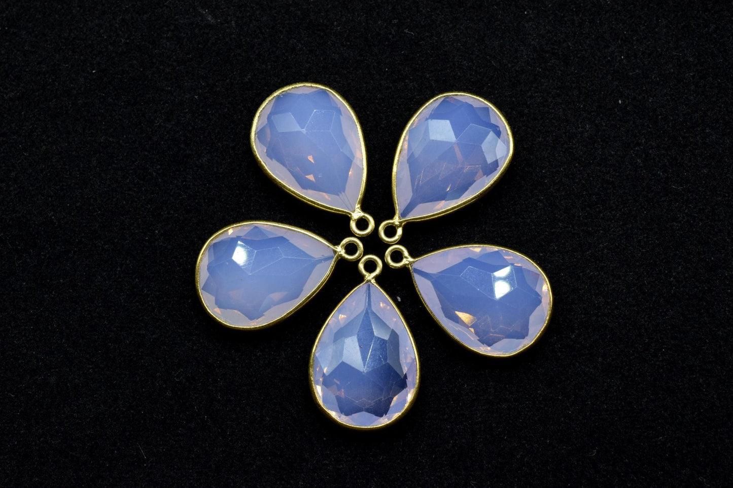 Pink Opalite 13x18mm Pear Shape single bail charm,Pink Opalite Teardrop Gold Plated bezel,Gold Bezel,jewelry making charm,Pink Opalite bezel