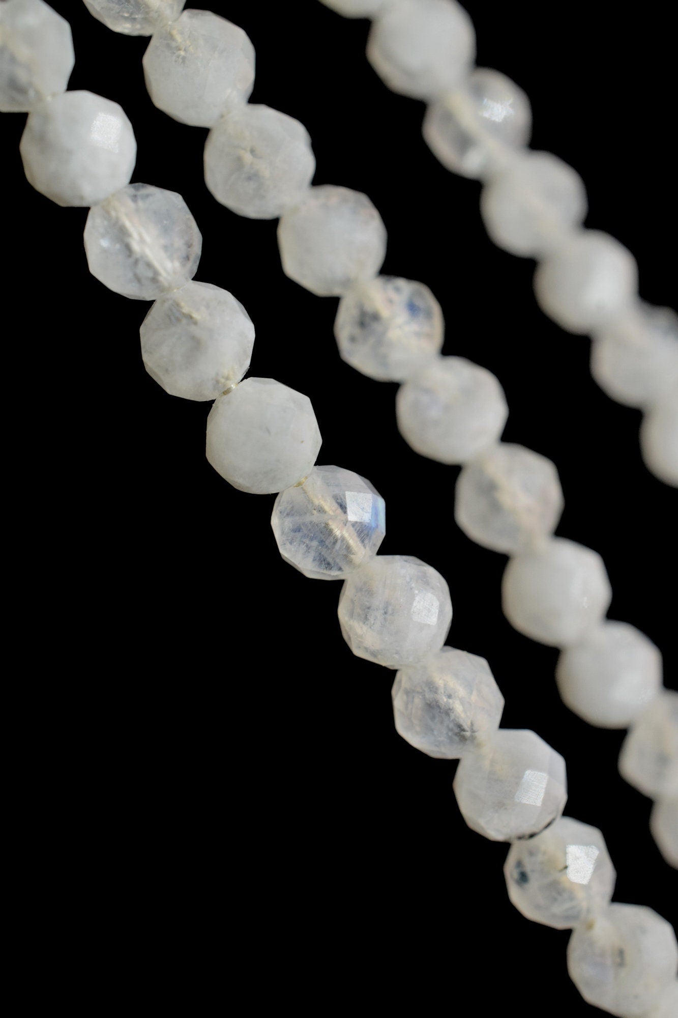 Moonstone Bar Pendant,Double Loop Connector,Wire Wrapped Beads Pendant,3mm Moonstone beaded Pendant,Double Bail,Necklace Making Supply,Gift