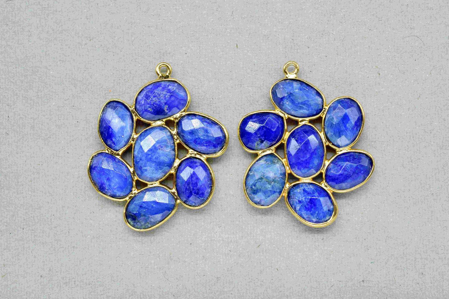 Natural Blue Sapphire Pendant,Blue Sapphire Component,Blue Gemstone Earrings,Blue Sapphire Jewelry,Handmade Jewelry,Wedding Gift,Mom's Gift