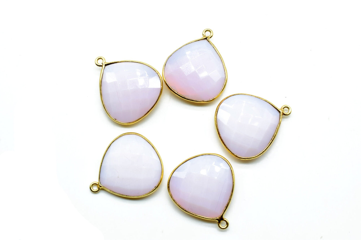 Pink Opal 20mm Heart Shape Charm,Pink Opal Pendant,heart Pendant,Faceted Pink Opal,Gemstone Charm,Gemstone Pendant,Pink Opal Charms & bezels