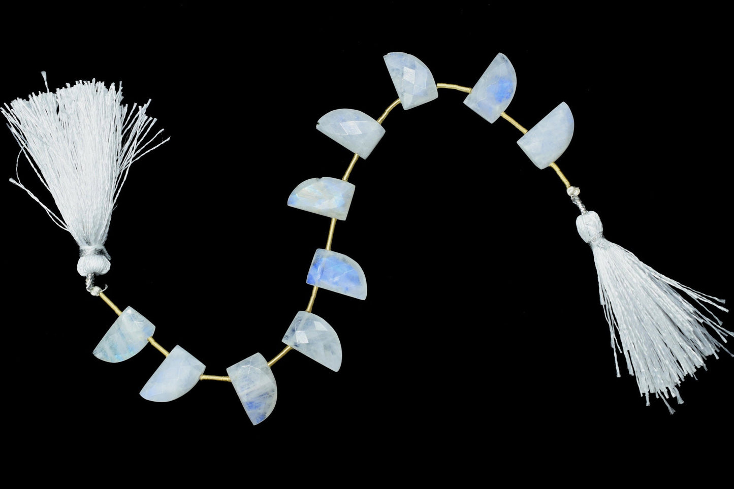 Rainbow Moonstone 10x16mm Faceted Briolettes,Handmade Side Drilled Gemstone,Shark Tooth Shape Faceted Beads,Rainbow Beads For Jewelry Gift