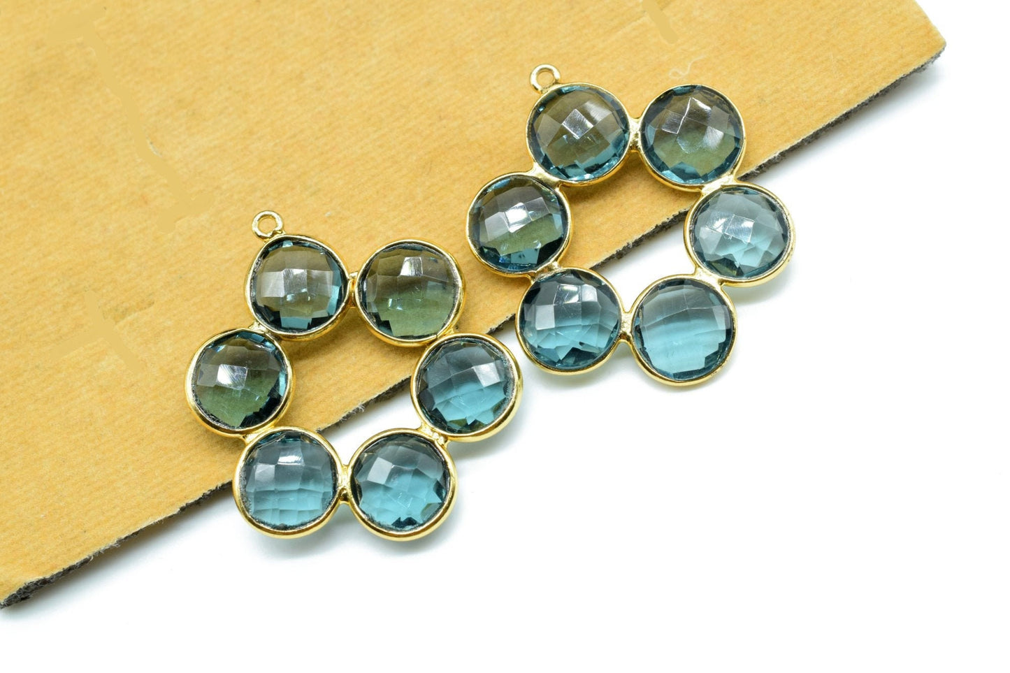 Kyanite Gemstone Component,Jewelry Making Supplies,Kyanite Earring,Kyanite Gemstone Pendant,Attached Bezel Pendant,Earring,Finding Item