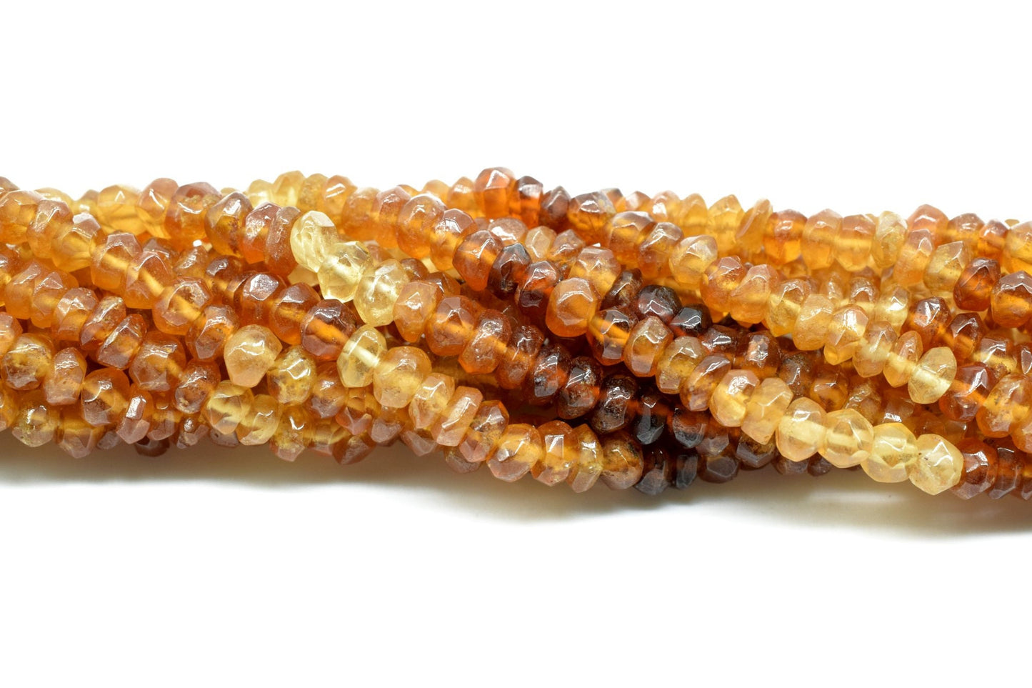 Hessonite garnet shaded Beads - Full Strand 13" - 3mm to 5mm Rondelle Beads -Faceted Beads,garnet beads,Faceted Rondelle Beads,Garnet beads