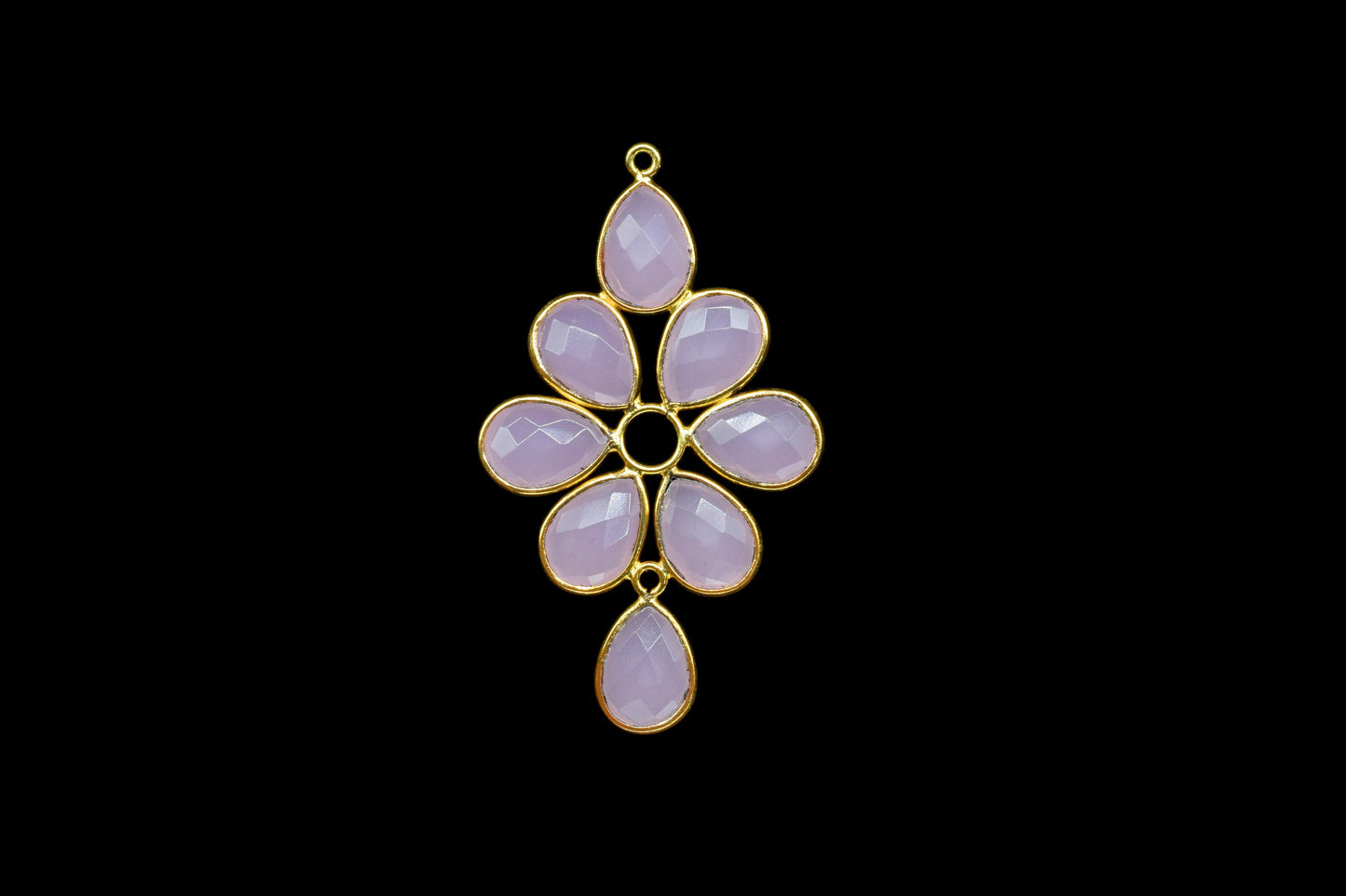 Natural Stone Bezel Pendants,Gemstone Flower Pendant,Craft Supplies,Handmade Beads Jewelry,Components Earring Connectors,Station Bezel Link