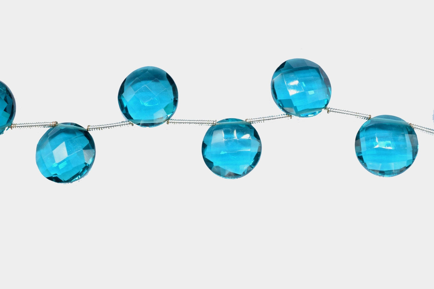London Blue Topaz 10mm Coin Faceted Beads,Blue Topaz Coin Shape Briolette,Faceted Coin Shape Beads,Natural Gemstone Coin,Quartz Jewelry bead
