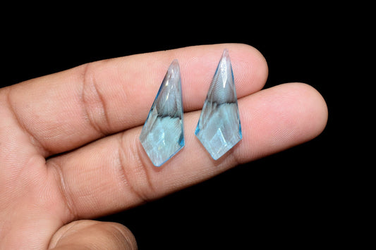 Sky Blue Topaz Fancy Pear Shape Beads,12x27mm Peardrop Briolettes,B T Quartz Pear Shape Briolettes,Drill Gemstone,Hydro Quartz jewelry,Gift