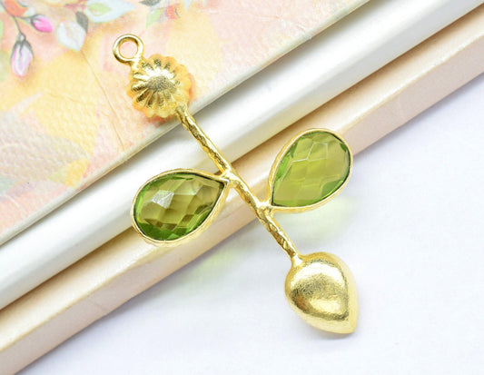 Peridot Charms/Peridot Pendant/Gemstone Components/Connector Charms/Single Bail Pendant/Teardrop  Pendants/Custom Jewellery , DIY Jewellery