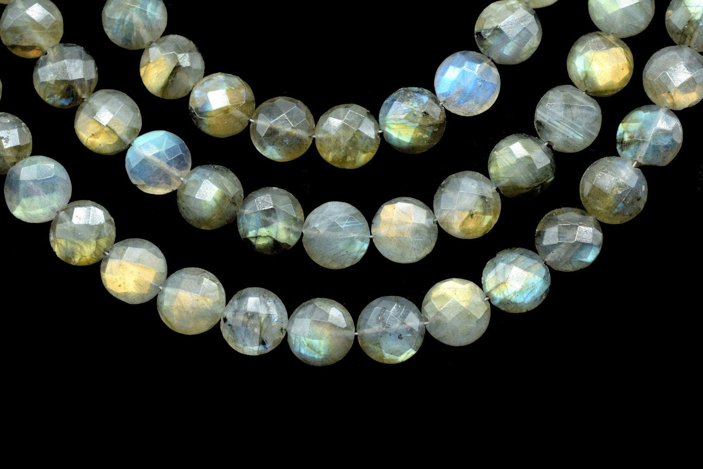 Labradorite 8mm Coin Shape Beads,Faceted Briolettes,Gemstone beads, jewelry supplies,Flashy Labradorite Faceted Coins,Labradorite Briolettes