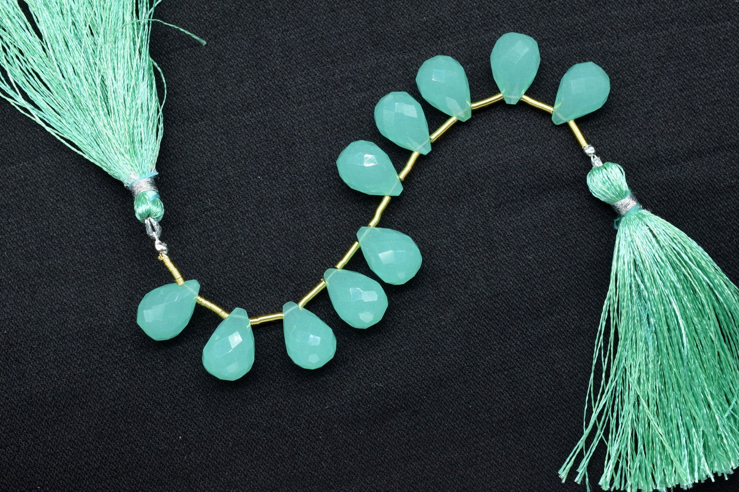 Aqua Chalcedony Teardrop Shape Briolette, 10x14mm Drop Beads , Aqua Chalcedony Faceted Drop Shape Briolette , AAA Quality Briolette