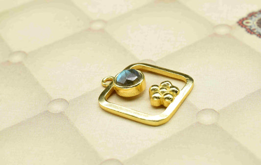 Labradorite Gemstone Component ,Labradorite Connector Pendant , Gold Plated Connectors , Pendant Jewelry , Earring Component , Women Jewelry