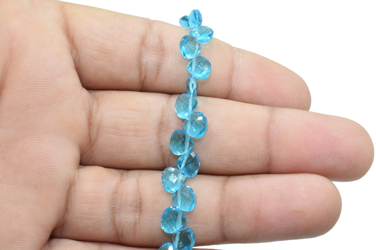 London Blue topaz Heart shape 6mm Briolettes,Jewelry making supplies,craft supplies,Blue topaz faceted briolettes beads strands,topaz beads
