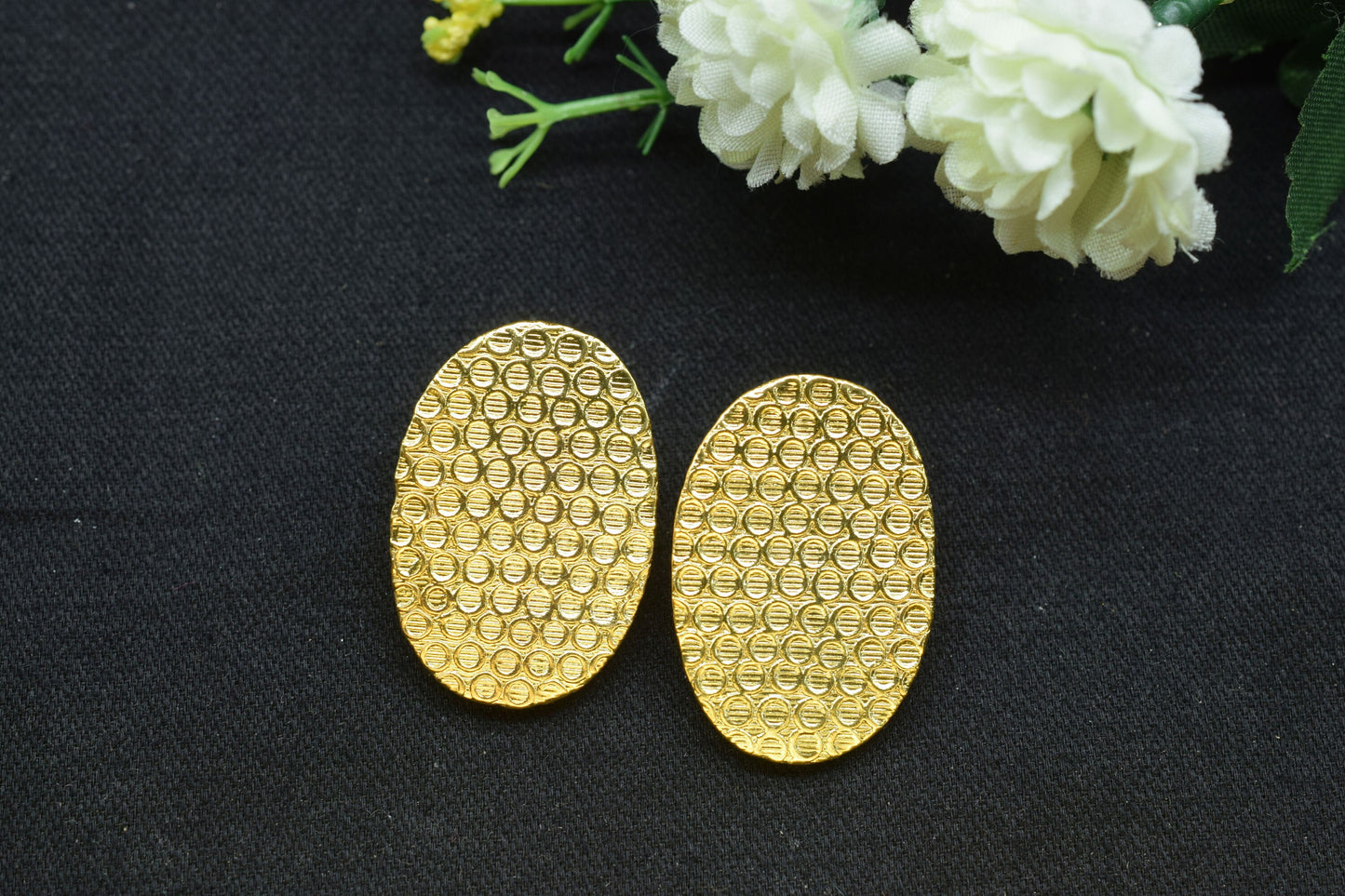 Gold plated Earring post Studs,20x30mm Oval shape Earring connector,Texture Brass Earring charms,Brass Earring connectors,Wedding Gifts,