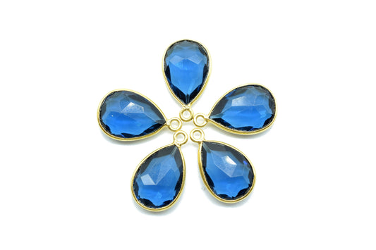 Kyanite 9x13mm pear shape single bail charm,Kyanite Teardrop Gold Plated bezel,Kyanite Bezel,jewelry making charm,Kyanite Handmade charms