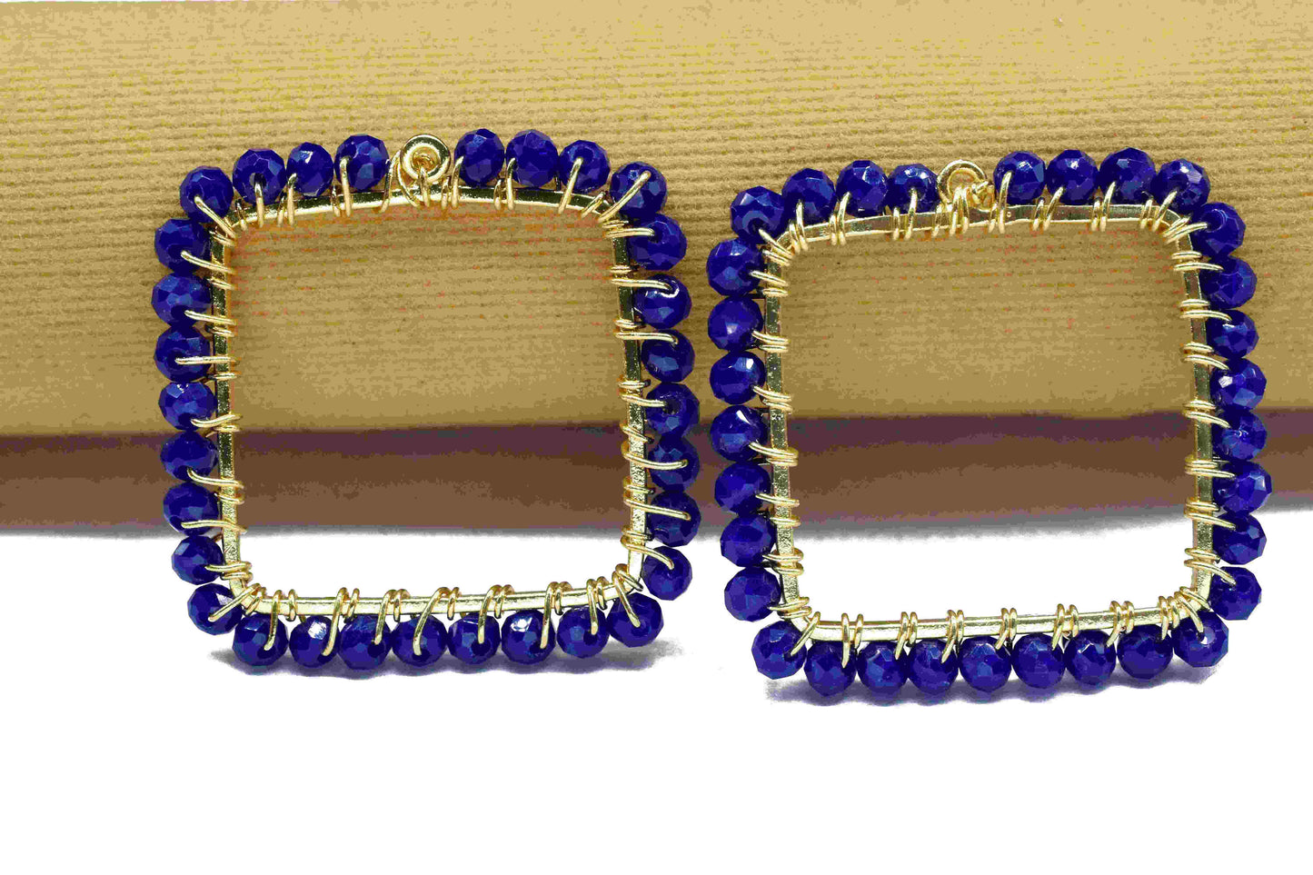 Lapis Lazuli Wire Wrapped Dangle Connector,Gemstone Components,Handmade Earring,Finding Necklace Component Jewelry,Beaded Earring Connector