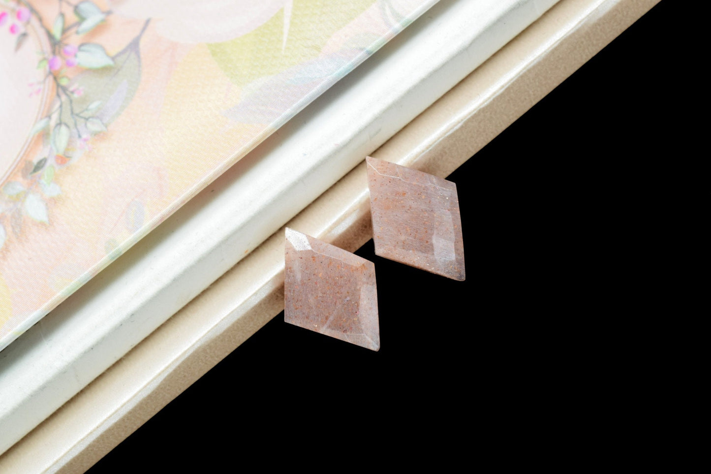 Peach Moonstone Diamond Shape,Peach Moonstone Cut Beautiful Pair,Faceted Checker,Loose Gemstone For Jewelry Making,Calibrated Size, Loose
