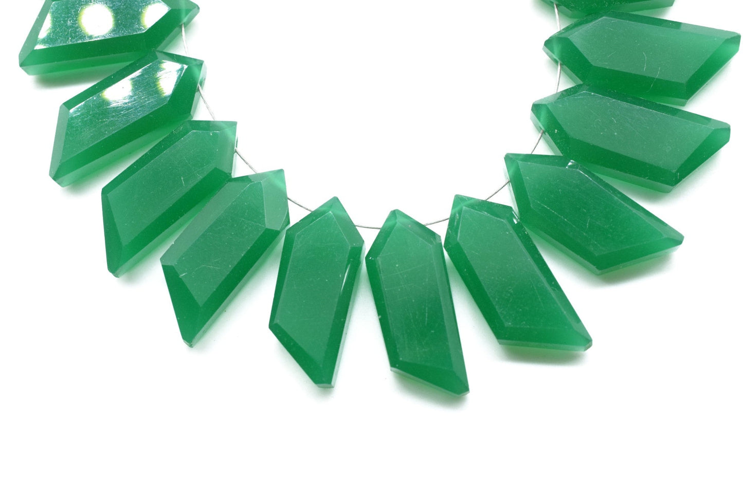 Green Onyx Fancy shape briolette,Green Onyx Briolettes,Green Onyx faceted bead,Gemstone Briolette,jewelry making supplies,Green Onyx stones