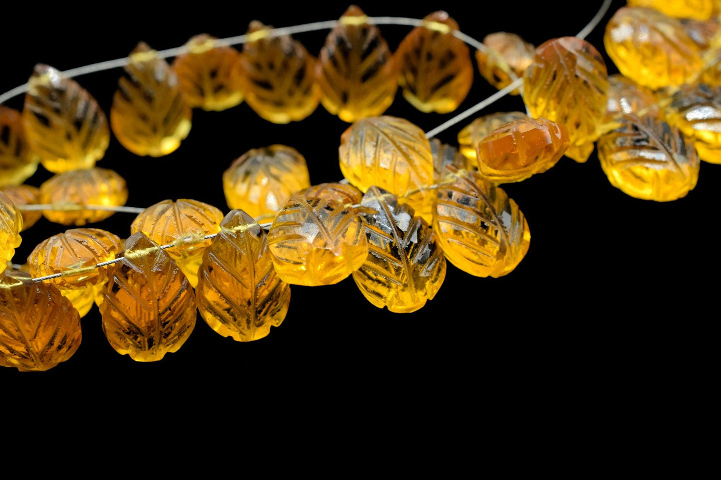 Citrine Carved Leaf Shape Beads,9x13mm Pear Shape Carved Briolettes,Citrine Fancy Teardrop Briolettes,Carved Leaf Beads,Golden Gemstone bead
