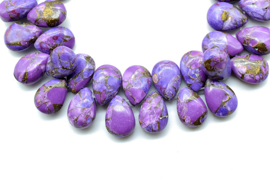 Purple Copper Turquoise 9x13mm Smooth Pear Shape Briolettes,Smooth Pear Shape Beads,Calibrated Gemstones beads,Turquoise Briolette beads