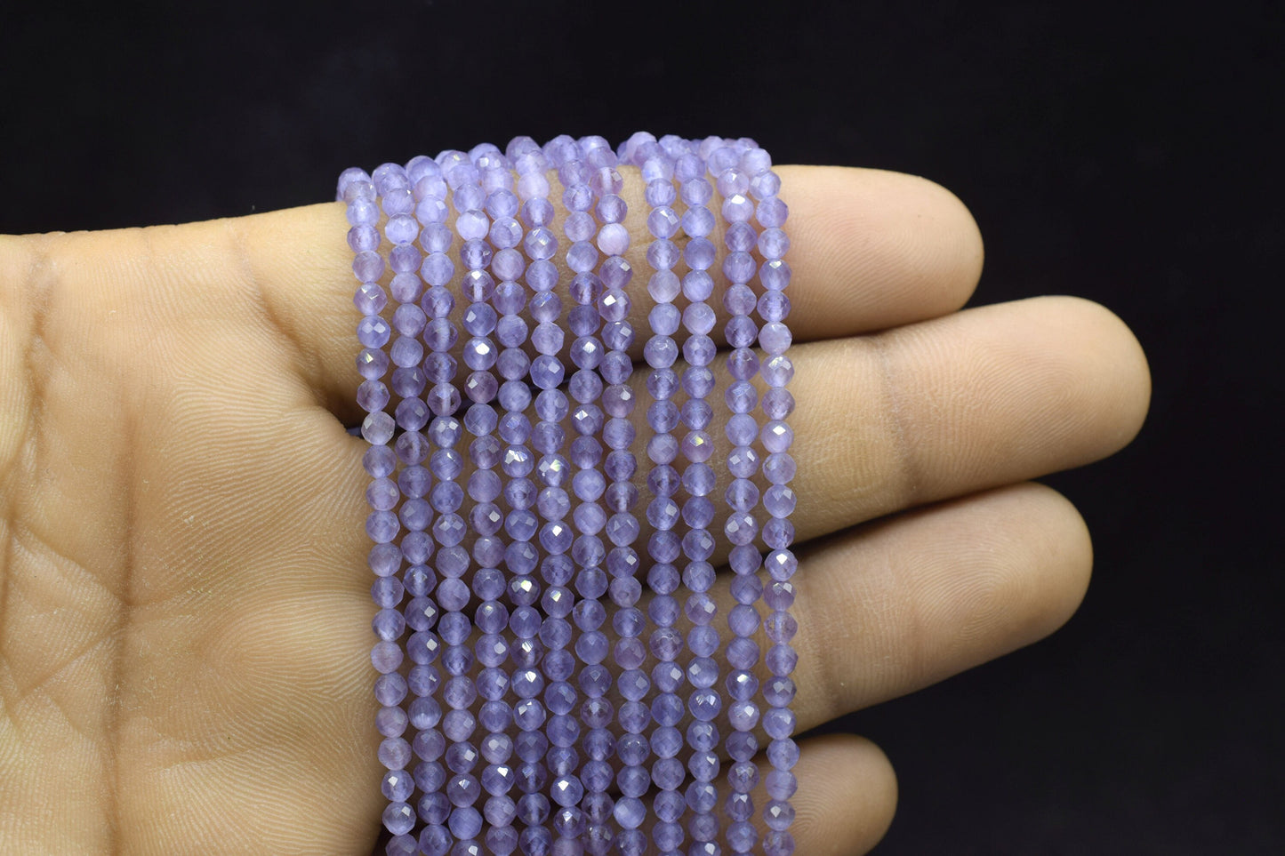 Amethyst AAA Faceted beads/Loose Gemstone Beads/Amethyst Beads Strand For Jewelry Making/Purple Stone Beads/3.5 mm Jewerly Beads/Gift