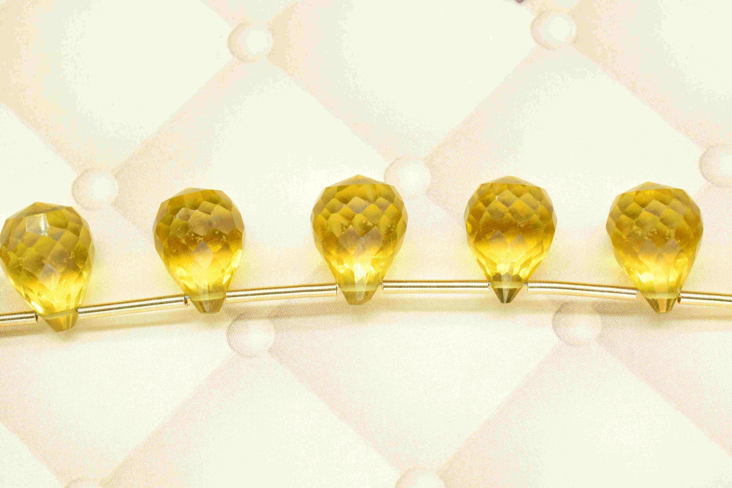 Citrine Drop 10x14mm Faceted Briolette,Teardrop Shape Briolette,Yellow Color Citrine Drop,Citrine Faceted Drop Shape Briolettes jewelry,Gift