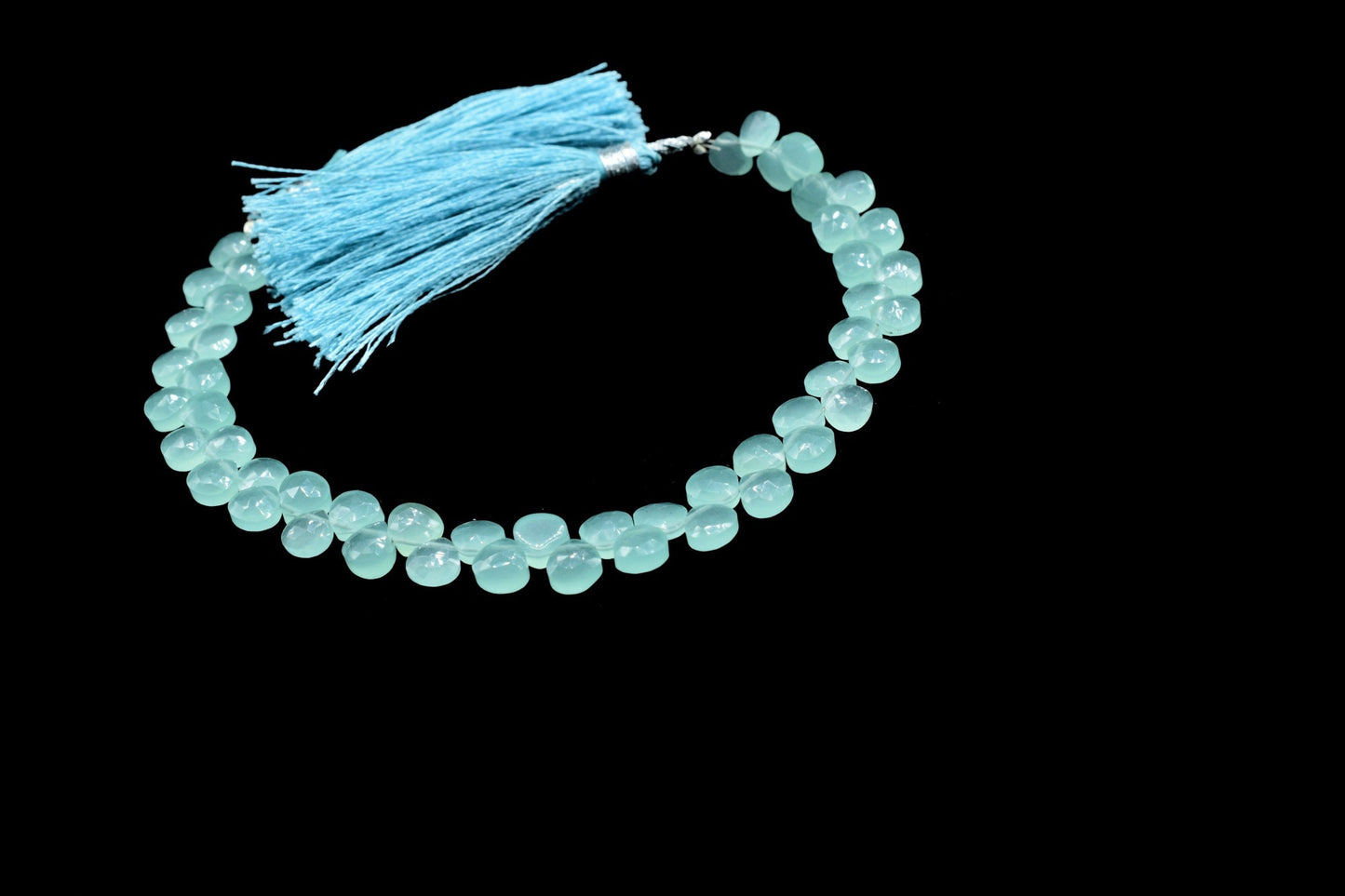Aqua Chalcedony 6mm Heart Shape Briolettes,Chalcedony Briolette,AAA Quality Briolette,7''pear shape strand,Chalcedony stones Briolettes