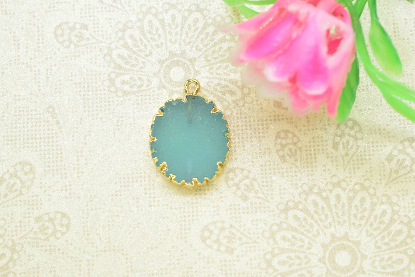 Aqua Chalcedony Oval Shape Pendants,Handmade Cabechon Pendant Charm necklace,Aqua Quartz Pendant Jewelry,Gemstone Single Bail Connector,Gift