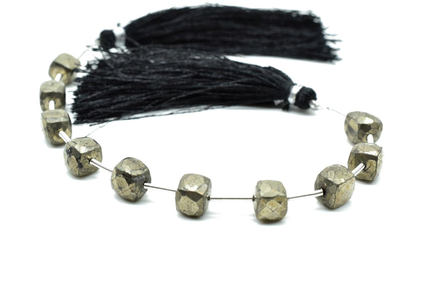 Natural Pyrite 7mm Cube Box Beads,Gemstone Faceted Box Briolettes,Pyrite Box shape Briolettes,Jewelry Making Beads,Pyrite 6 Inch Strands