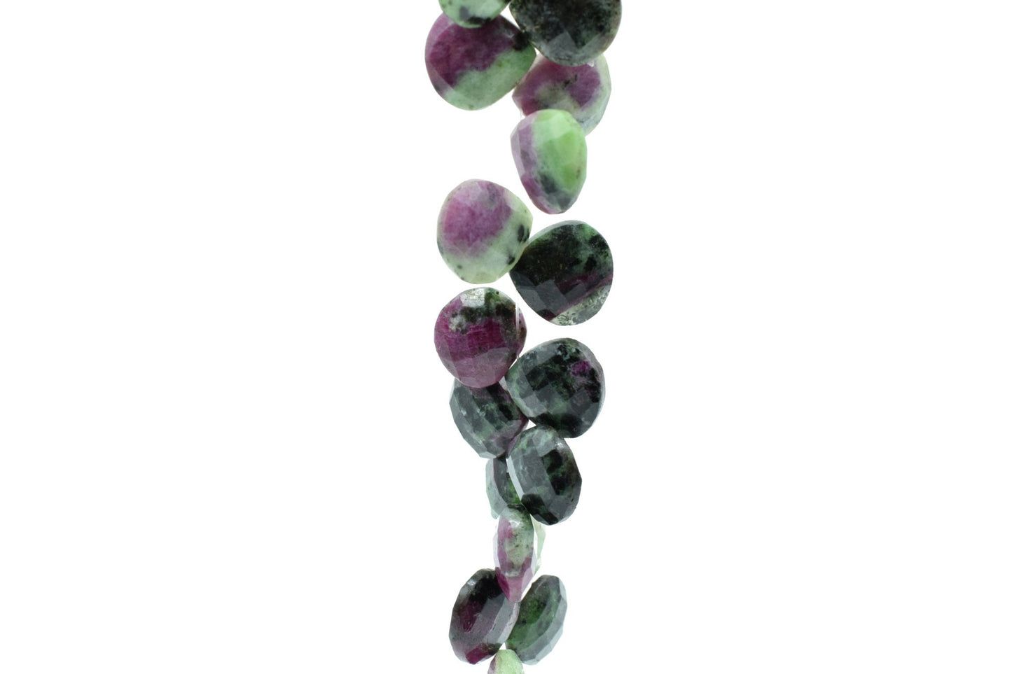 Natural Ruby Zoisite 14mm Heart Shape Briolettes,Green Raspberry Pink Semi Precious Gemstones,Ruby Zoisite Drilled Pear quality Briolettes